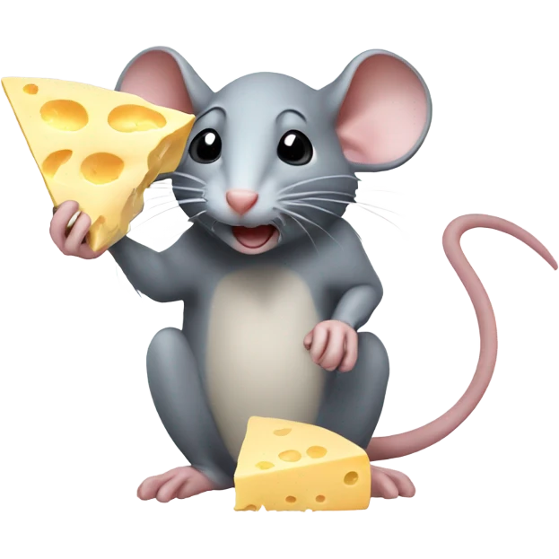 rat eating cheese emoji