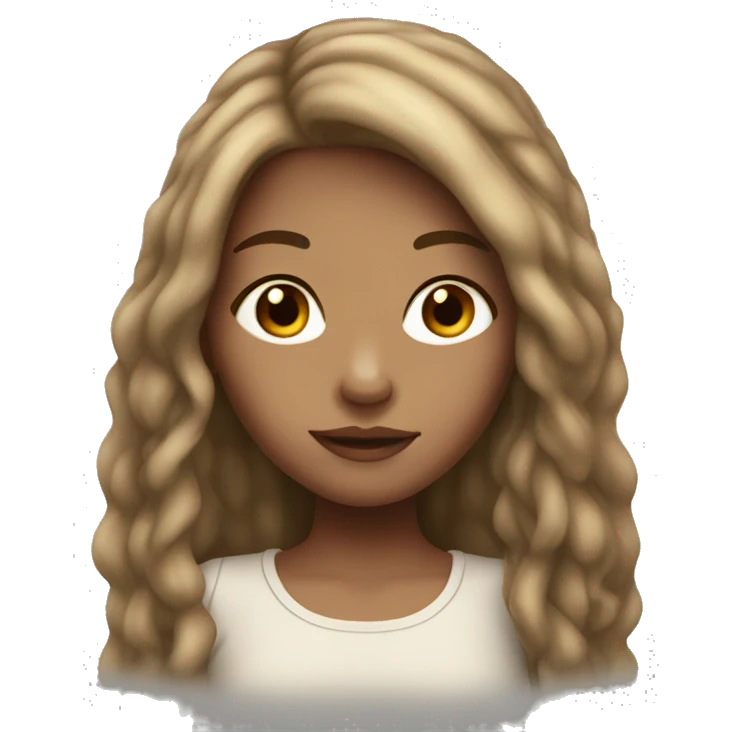 Girl with light Skin and brown Long hair and freckles emoji