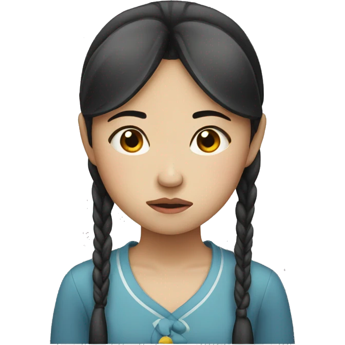 Chinese girl sad emoji