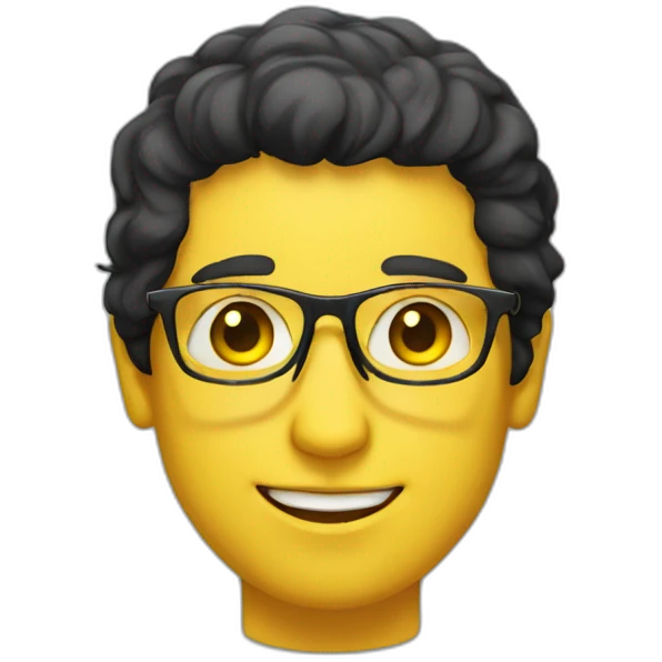 Man with yellow tinted glasses and black hair  emoji