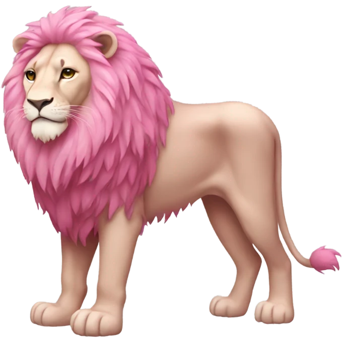 Pink lion full body emoji