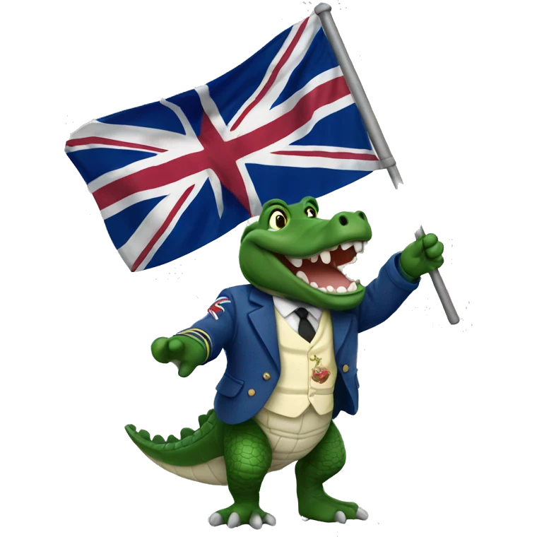 British gator waiving a flag emoji