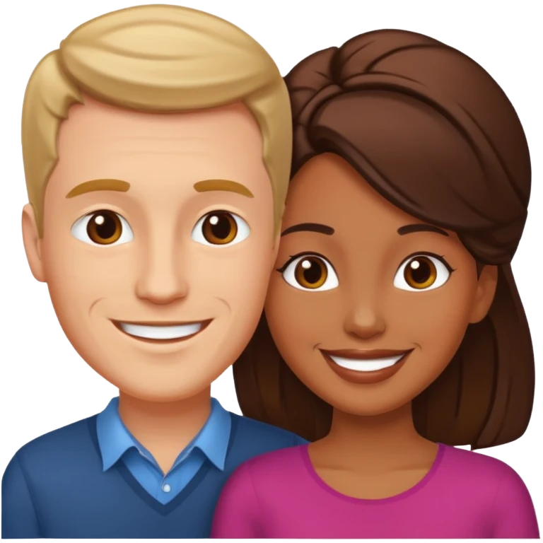 Pareja romántica el hombre blanco y la mujer morena emoji