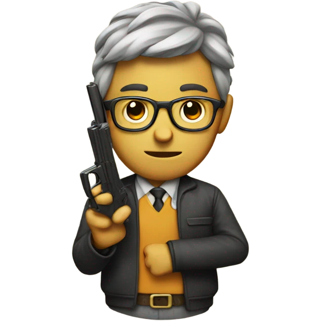 Nerd with gun  emoji