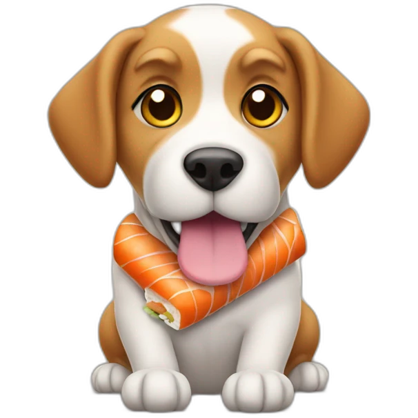 dog with sushi emoji