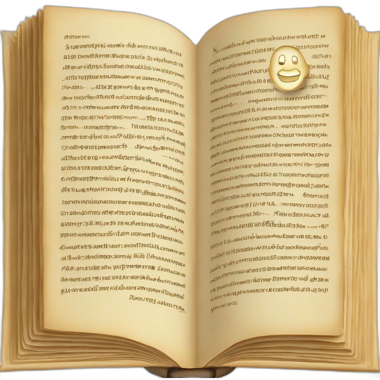 Livre ouvert avec histoire écrit dedans emoji