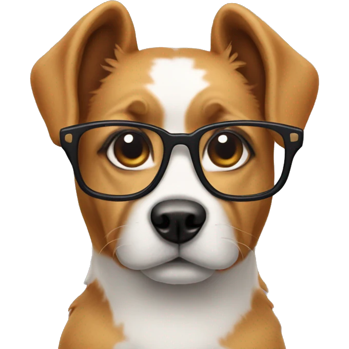 Dog with glasses emoji
