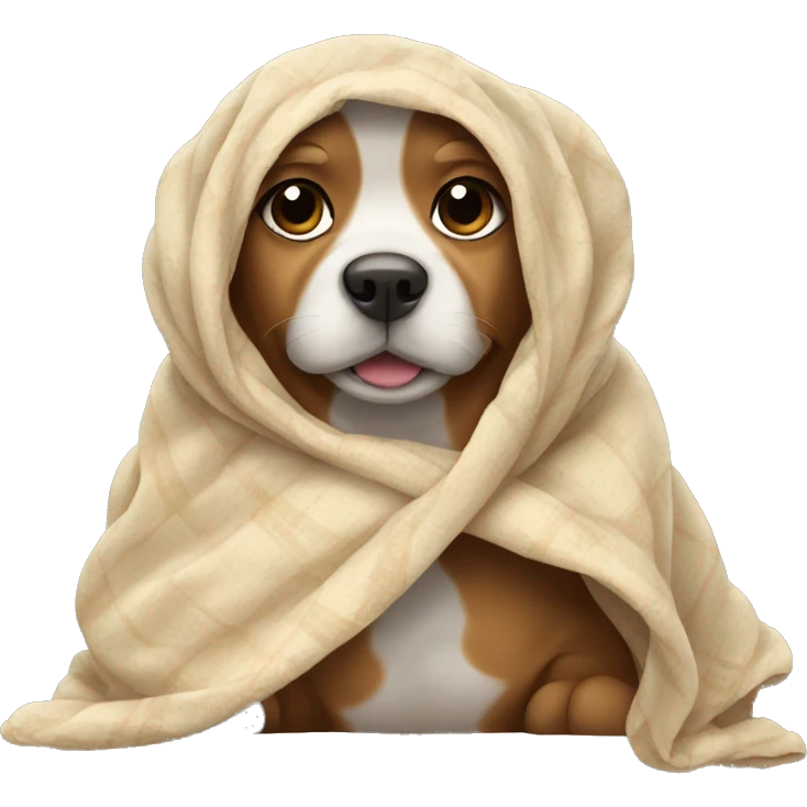 dog wrapped in a blanket emoji