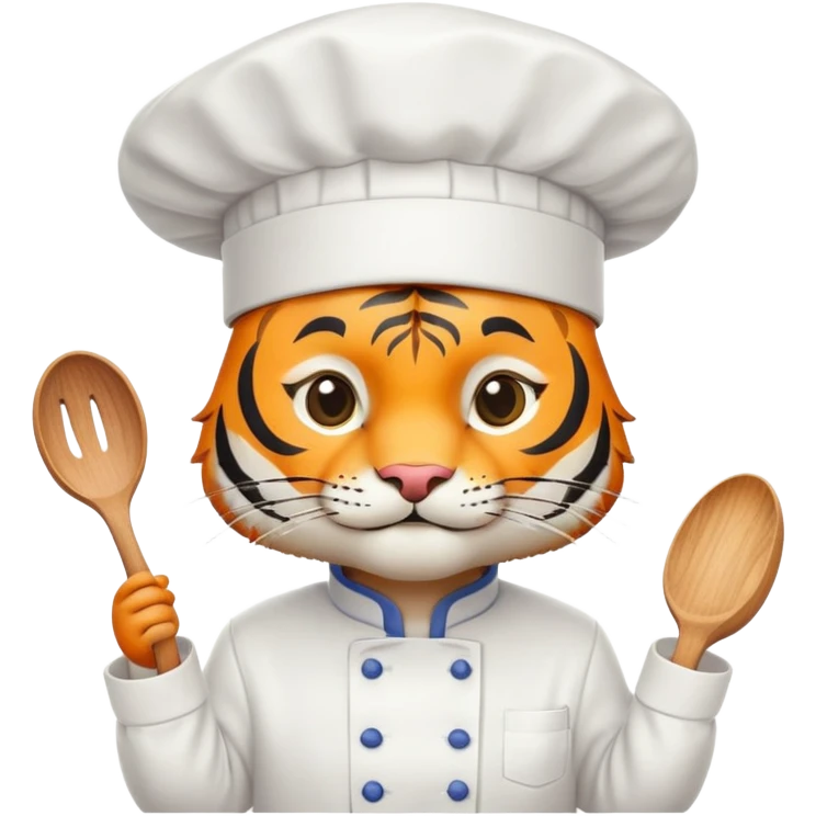 Tiger chef cooking emoji