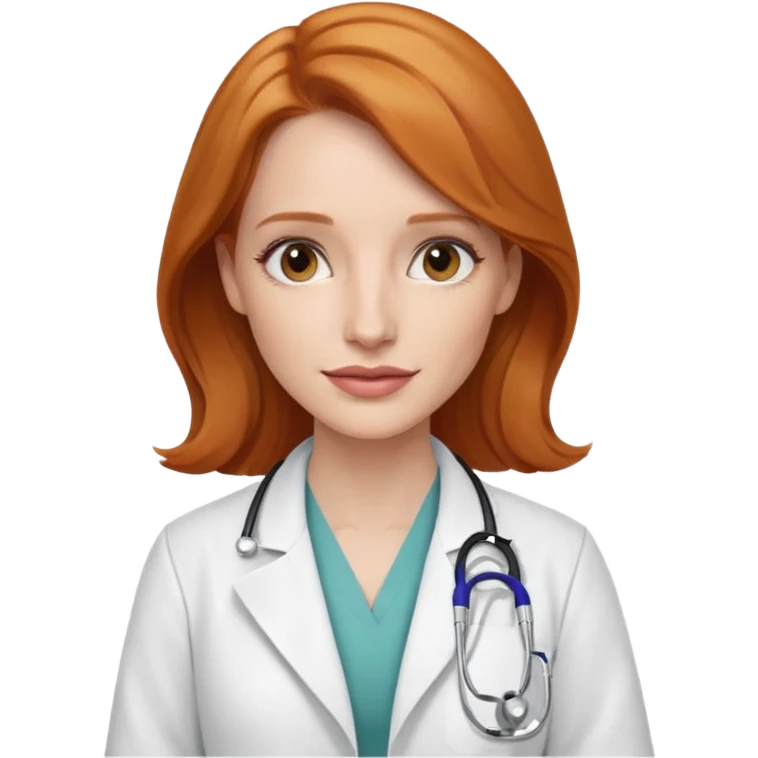 Jessica Chastain, as a doctor emoji