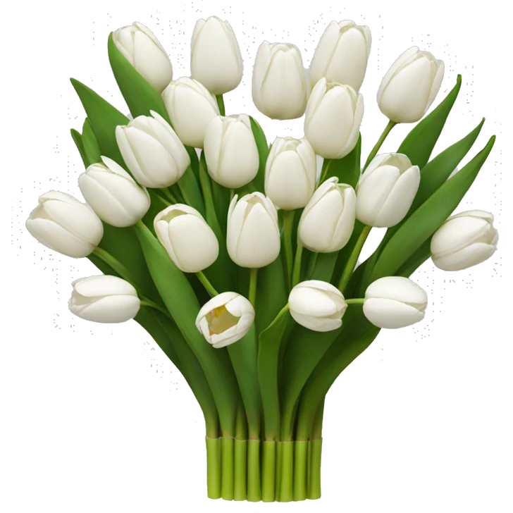 Bouquet of white tulips  emoji