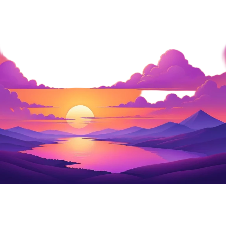 Epic beautiful orange-purple sunset dusk dawn sunrise gradient colorful sky aesthetic scenery scene full image  emoji