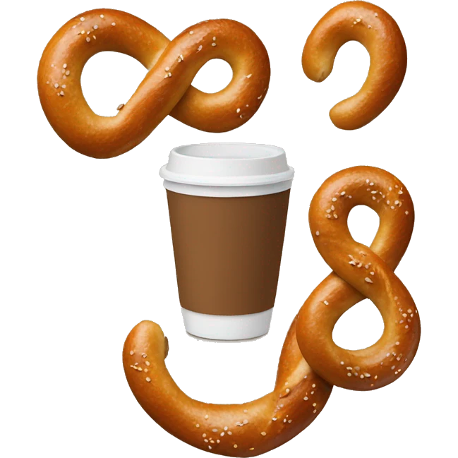 pretzel with coffee to go  emoji