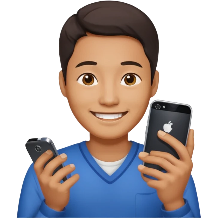 휴대폰을 든 한국인 남자 emoji