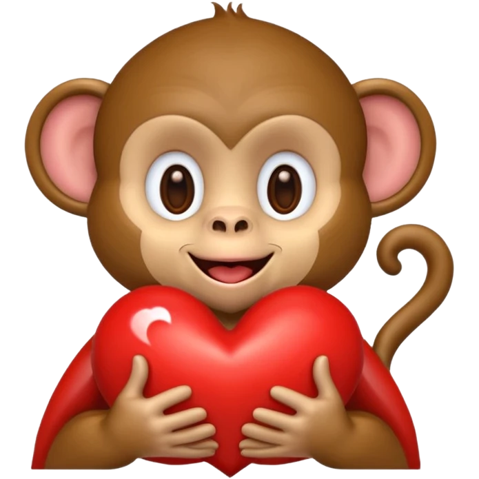 קוף שולח נשיקה על לב אדום באמצע שלו emoji