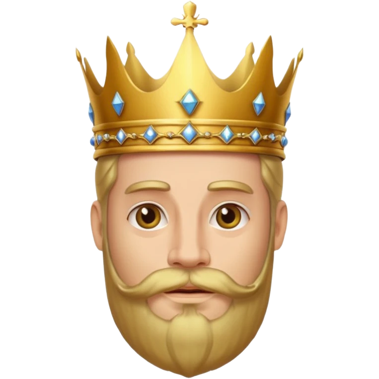 Bearded King, King with golden beard and ornate crown. emoji