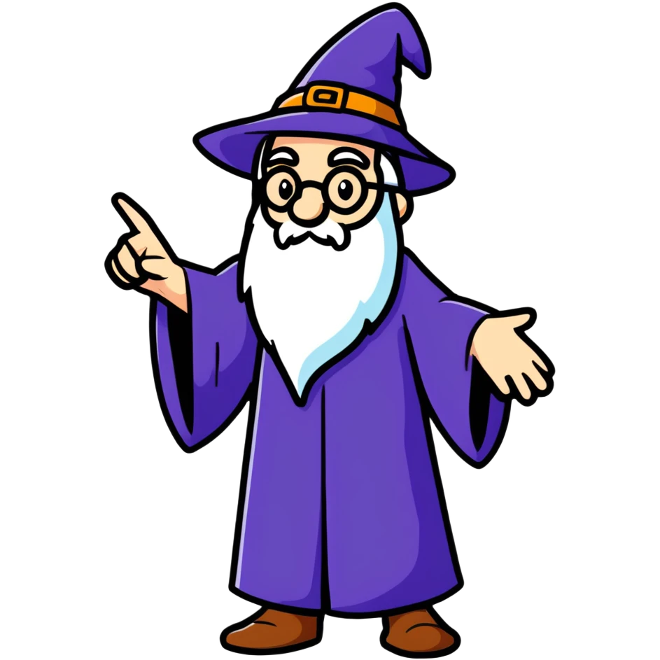 wizard pointing emoji