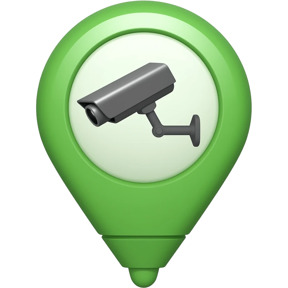 CCTV in map marker green emoji