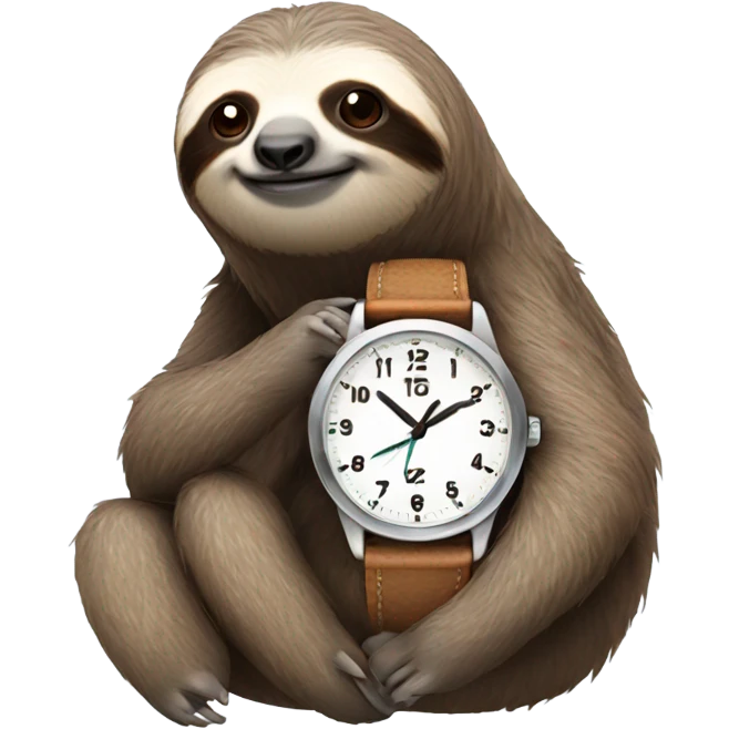 Sloth wearing watch emoji