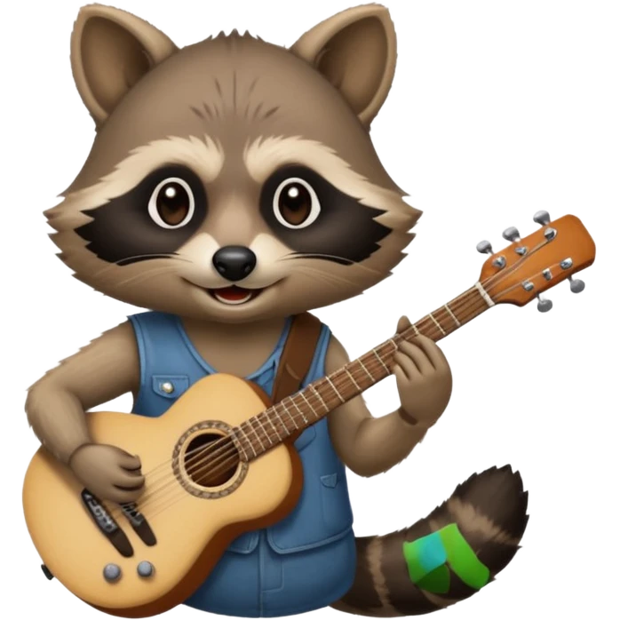 crazy Raccon with guitar emoji