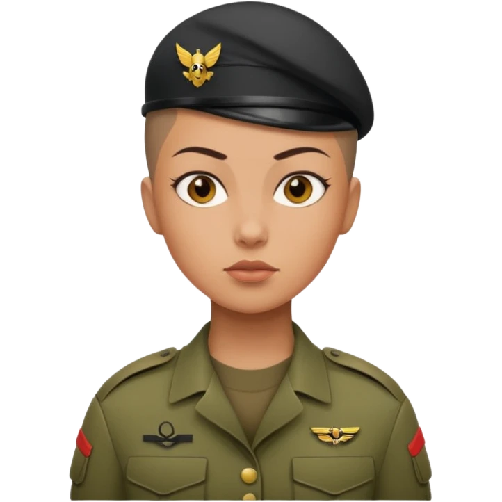 female soldier hair style emoji