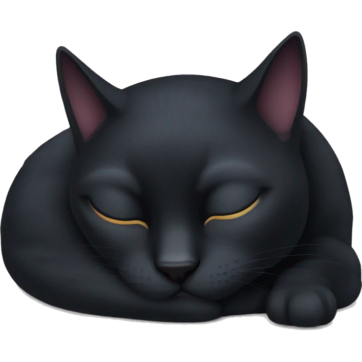 Black cat sleeping emoji