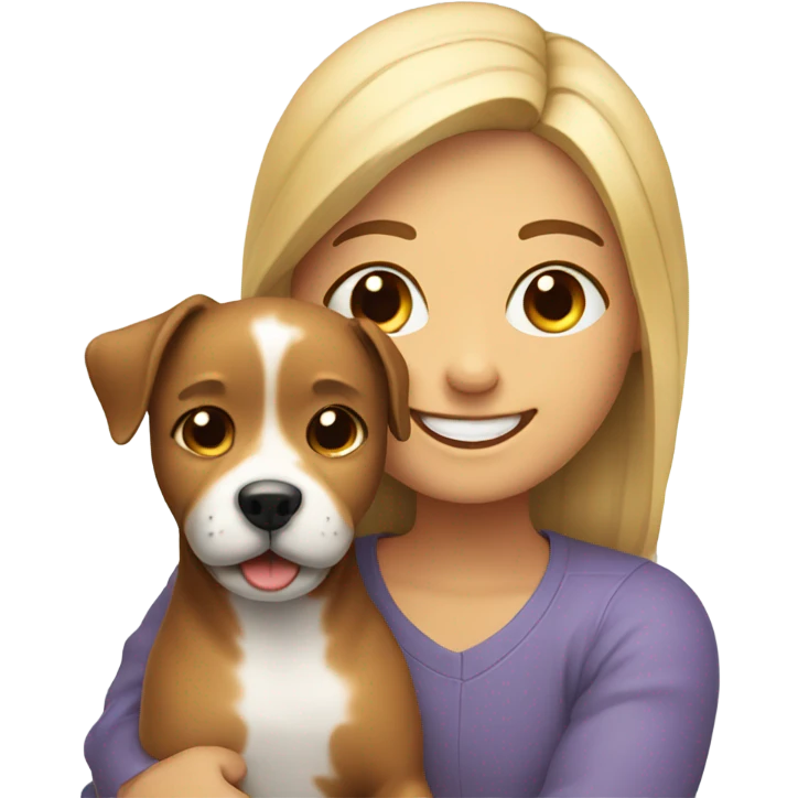 A cute person with a dog  emoji