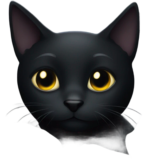 Black cat in a coal cellar at night emoji