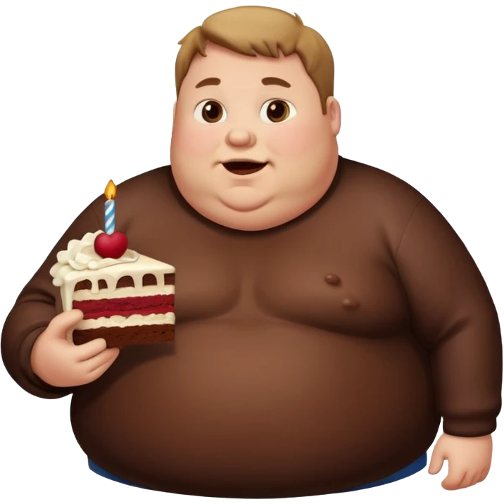 Fat man eating cake emoji