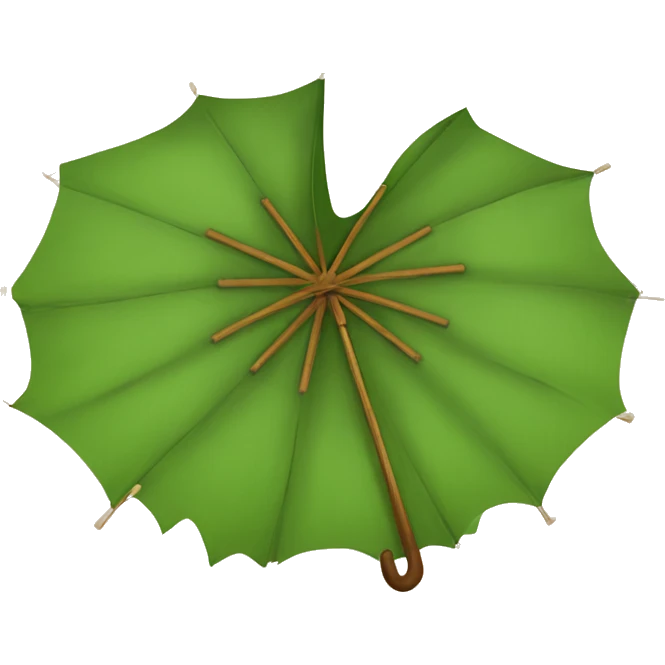 Wooden leaf umbrella emoji