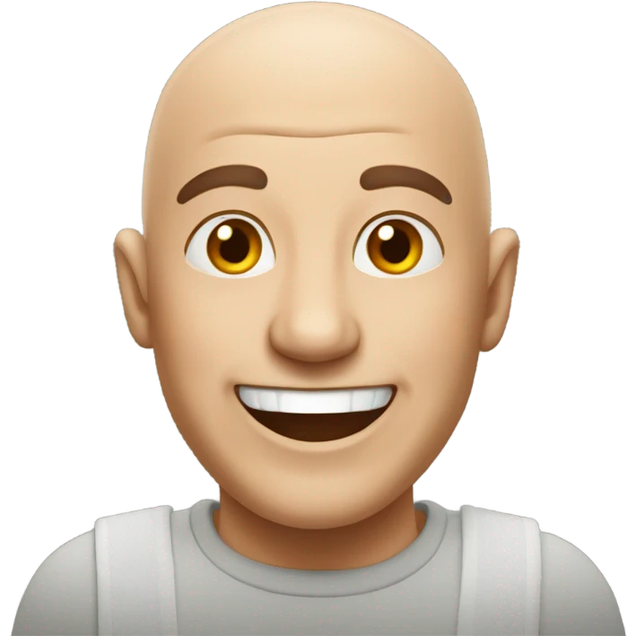 bald man having fun emoji