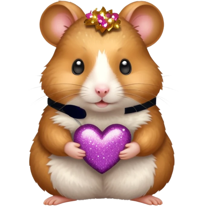 Hamster with glitter heart emoji