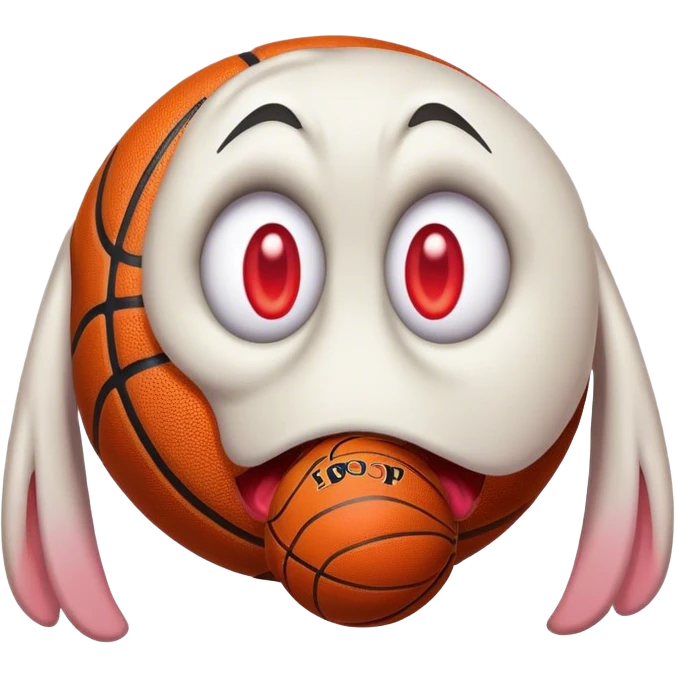 Basketball red eyes droopy   emoji