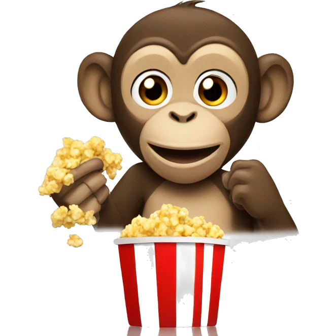 Monkey eating popcorn emoji