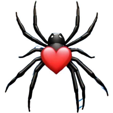I love you text in spider web emoji
