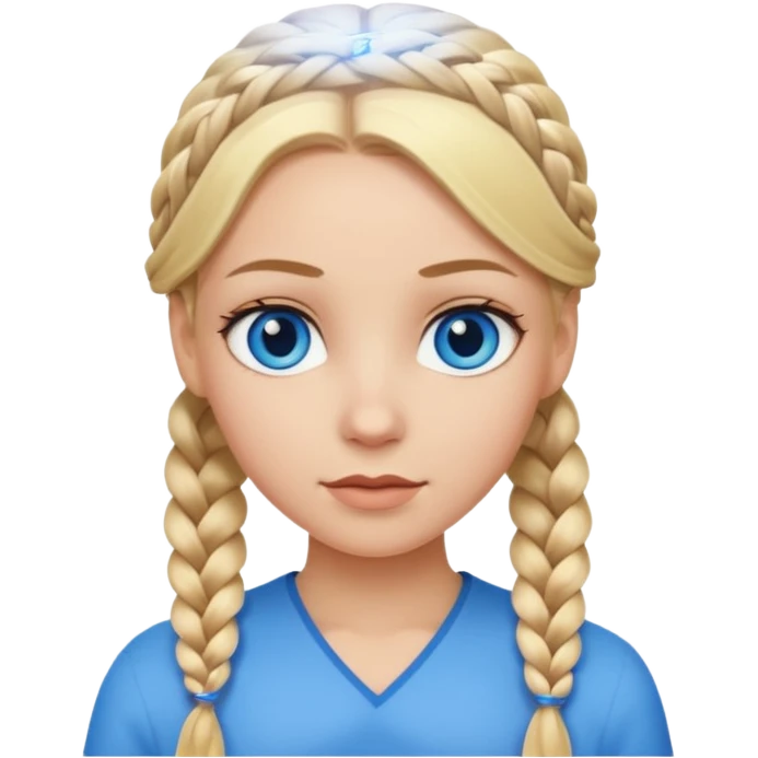white girl with 10 blonde braids emoji
