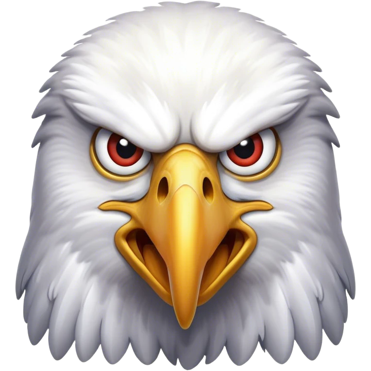 an eagle with fear face emoji