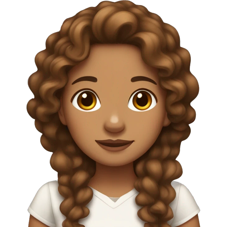 TAN SKIN GIRL WITH LONG BROWN CURLY HAIR AND A CORGI  emoji