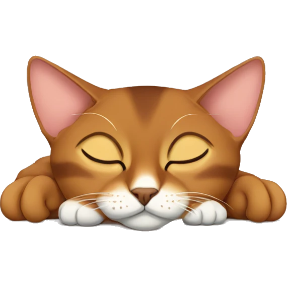 Abyssinian cat is sleeping emoji