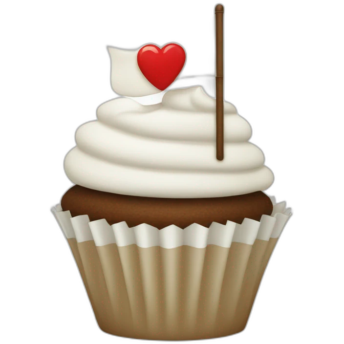 cupcake with white flag emoji