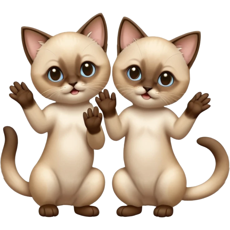 siamese kittens clapping emoji