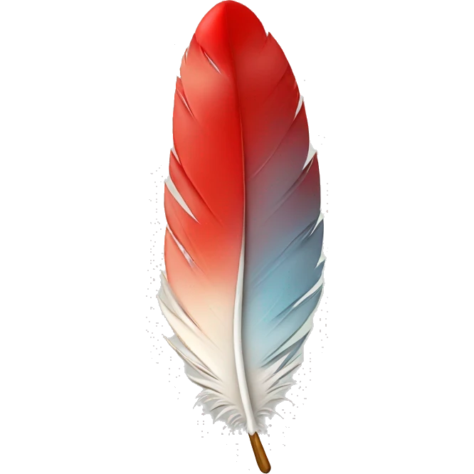 feather with red drop emoji