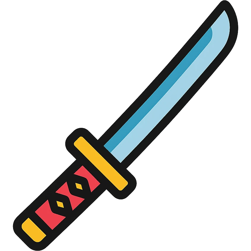 katana sword icon with color outline emoji