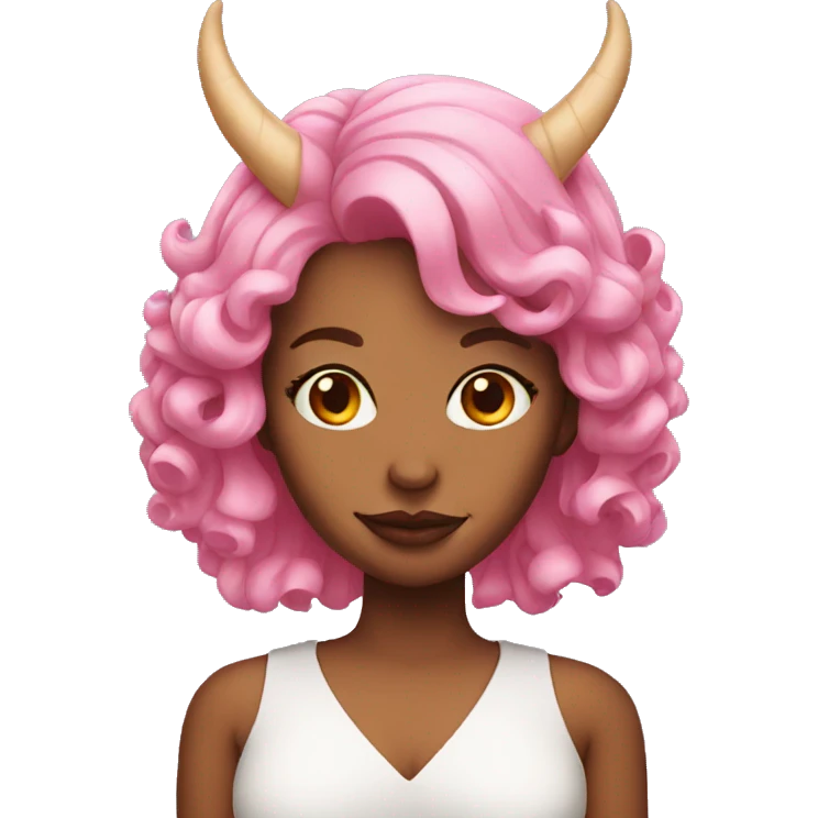 woman with horns pink hair emoji