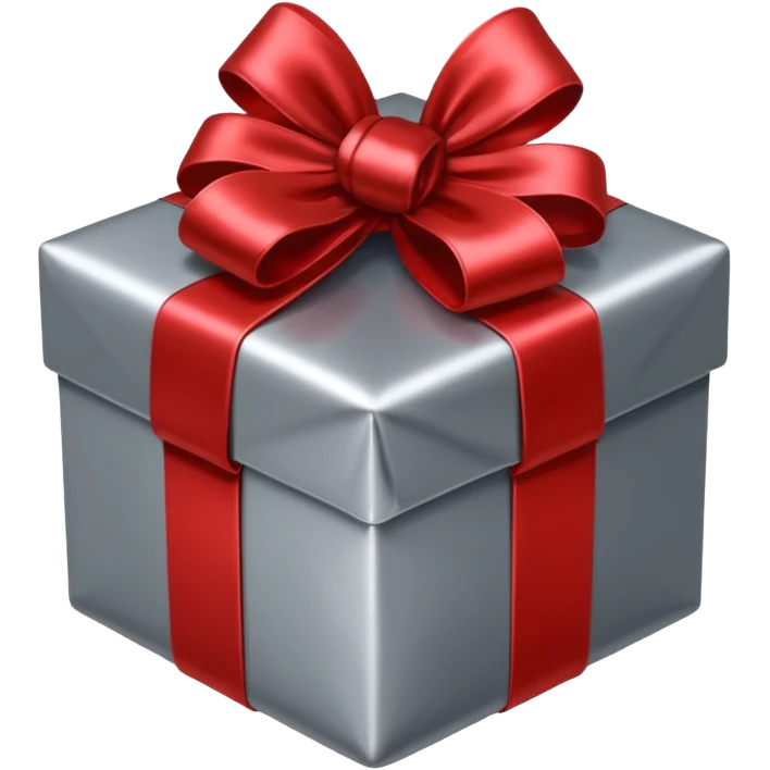 christmas present in black tones emoji