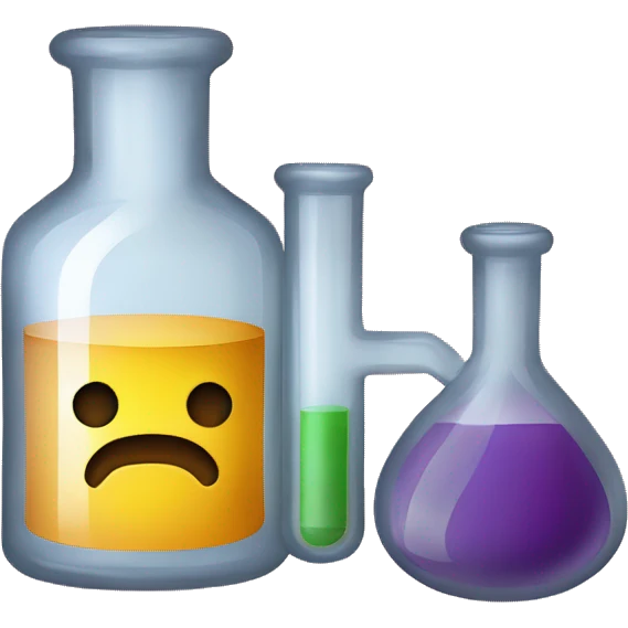 frasco con fórmula química emoji