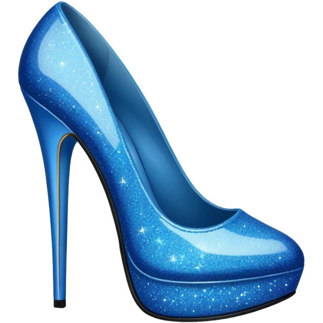Blue glitter heels emoji