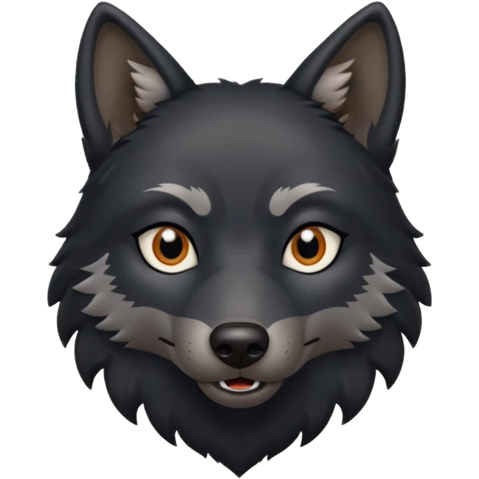 a talking black wolf emoji