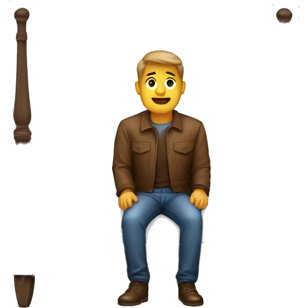 a man sitting on the bed with brown hydrolic liquid on the bed emoji