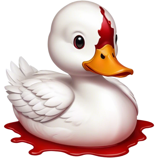 Duck covered in blood emoji